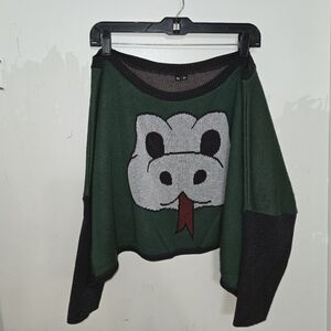 Elhoffer Design Oversize Snake Crop Sweater